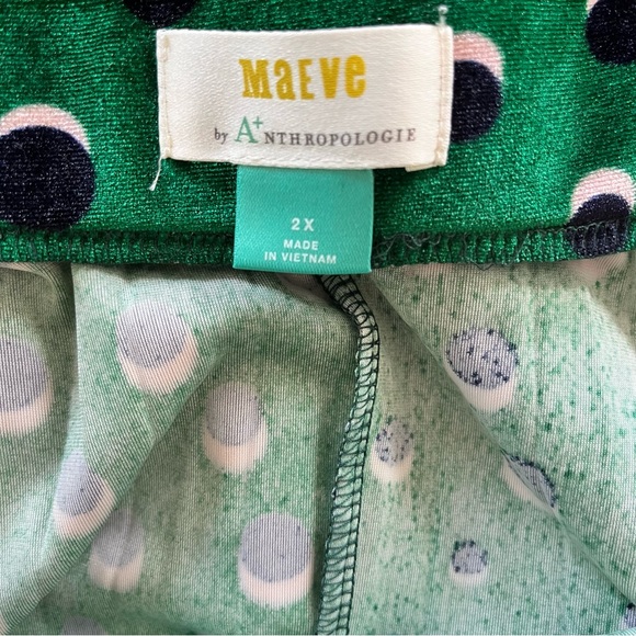 Anthropologie Maeve Plus Size Carly Velvet Pleated Midi Skirt - Picture 5 of 5